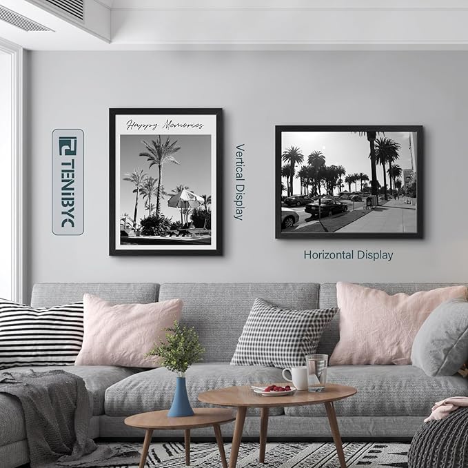 18x24 Poster Frame 3 Pack - Black Woodgrain, Solid Wood Gallery Picture Frame - Wall Hanging-CasaMuseHome