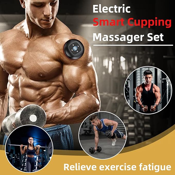 5-in-1 Smart Dynamic Cupping Therapy Set, Smart Cupping Therapy Massager, 12 Levels of Suction Strength and Temperature Control for Targeted Pain Relief, Knots, Aches, Portable Cupping Kit-CasaMuseHome