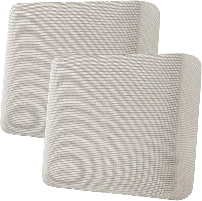 H.VERSAILTEX Super Stretch Individual Seat, Sofa Covers Couch , cushion covers Slipcover Sets Thick Jacquard Textured Twill Fabric (2 Piece Large Sofa cushion covers, Island Fossi)-CasaMuseHome
