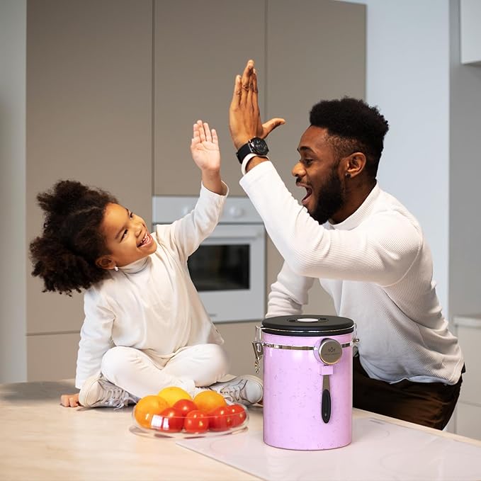 35OZ Coffee Canister for ground coffee with Date Tracker,pink 304 Stainless Steel Kitchen Food Airtight storage container for Coffee Beans or Grounds, Tea, Sugar-CasaMuseHome