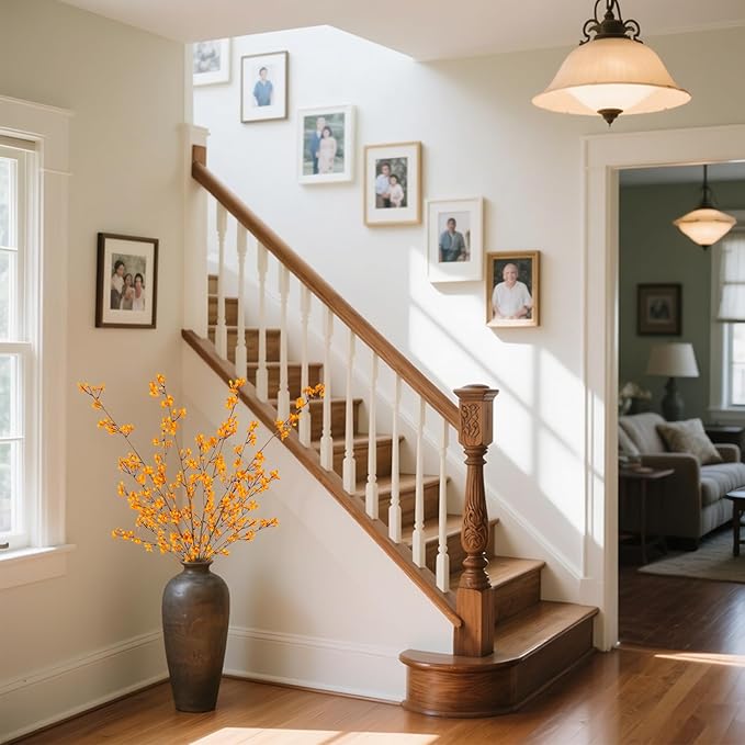 4Pcs Fake Flowers Blossom Branches Artificial Flowers for Indoor Decor, Faux Long Stem Realistic Indoor Plants for Vase Wedding Home Office Bedroom Party Table Centerpieces Decor-CasaMuseHome