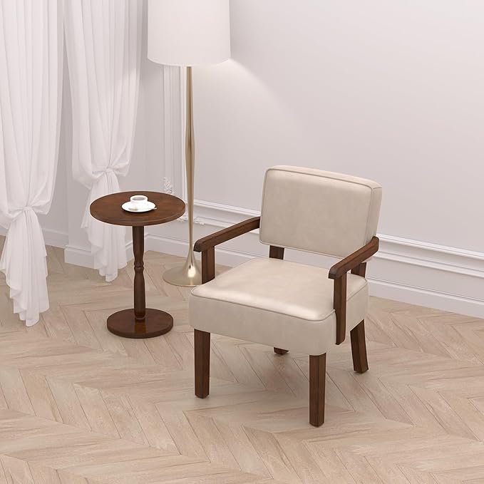 Accent Chair, PU Leather Chair for Living Room Oversized Armchair with Soft Seat and Armrests for Bedroom Dinning Reading Waiting Room (One Chair)-CasaMuseHome