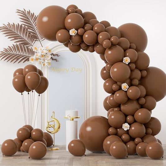 130pcs Brown Balloons Different Sizes 18" 12" 10" 5" Dark Brown Party Latex Balloons for Birthday Baby Shower Gender Reveal Graduation Wedding Anniversary Party Decorations-CasaMuseHome