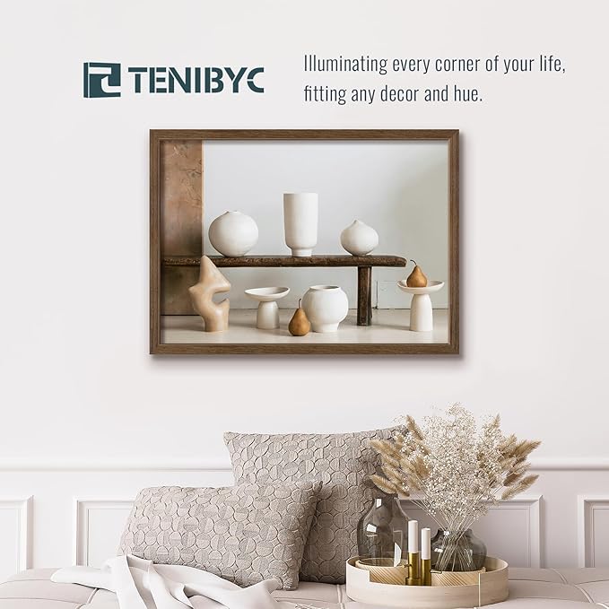 20x28 Picture Frame Set of 3 - Brown Woodgrain, Wood Poster Frame, Gallery Frame - Wall Hanging-CasaMuseHome