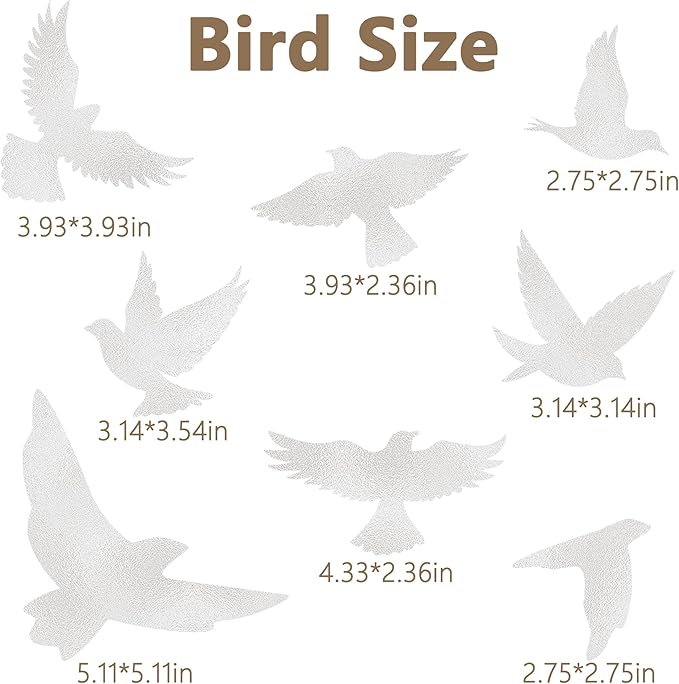 9 Sheets Bird Window Clings, Protect and Save Bird Strikes Window Stickers, Glass Door Stickers Decals, Stop Birds Flying into Windows Accessories Home Decorations-CasaMuseHome