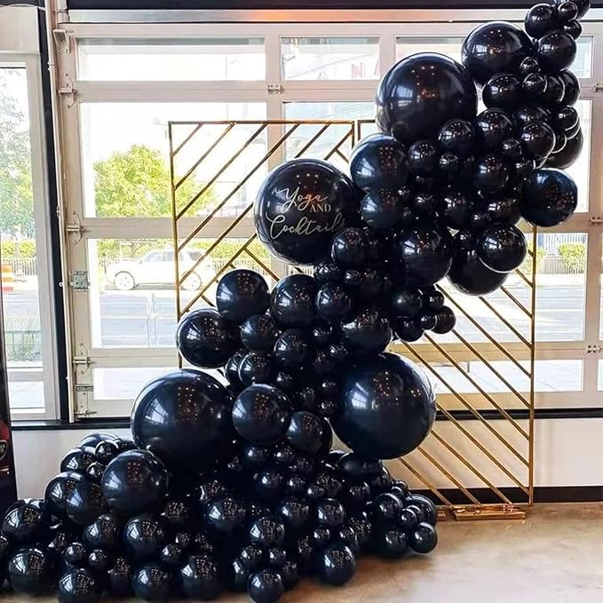 130pcs Black Balloons Different Sizes 18" 12" 10" 5" Party Latex Balloons for Birthday Graduation Baby Shower Anniversary New Year Holiday Party Decorations-CasaMuseHome
