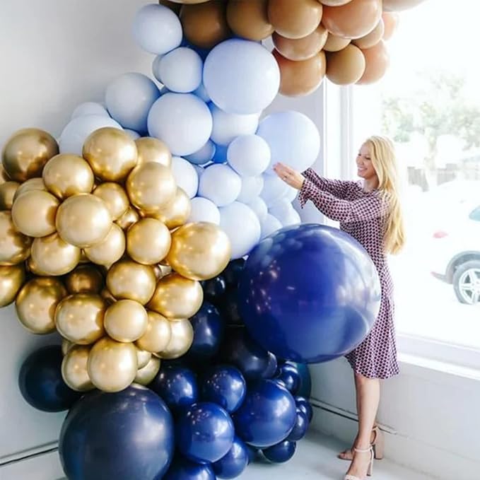130pcs Navy Blue Balloons Different Sizes 18" 12" 10" 5" Dark Blue Balloons for Birthday Graduation Baby Shower Anniversary New Year Party Holiday Decorations-CasaMuseHome
