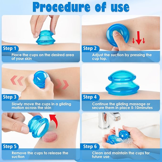 15Pcs Cupping Therapy Set-Professional Silicone Cupping, Suitable for Facial Body Massage/Deep Myofascial Release/Pain Relief/Muscle Relaxation & More (Blue,15pcs)-CasaMuseHome