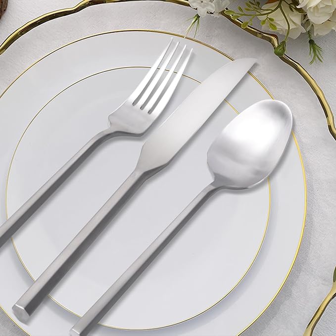 20 Piece Stainless Steel Silverware Set, Handle Flatware, Modern Matte Finish Cutlery Set, Service for 4, Dishwasher Safe-CasaMuseHome