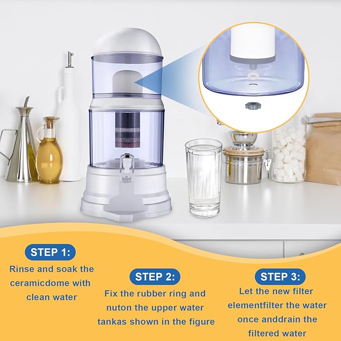 4Pack Replacement Ceramic Dome Water Filter 0.2 to 0.5 micron for Countertop Portable Water Purification System-CasaMuseHome