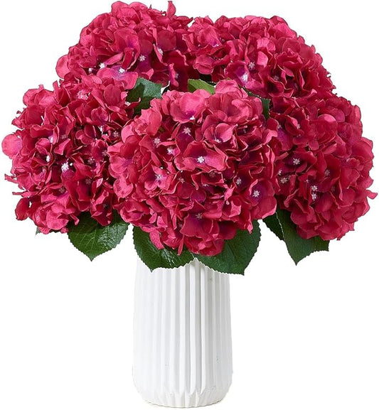 8Pcs Fake Flowers Silk Hydrangea Artificial Flowers Bouquets Faux Hydrangea Stems for Home Table Centerpieces Wedding Party Decoration-CasaMuseHome