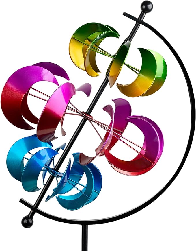 62.9" Large Wind Spinner Outdoor Decor, Garden Art with Metal Stake, Resistant for Yard, Patio and Lawn-CasaMuseHome