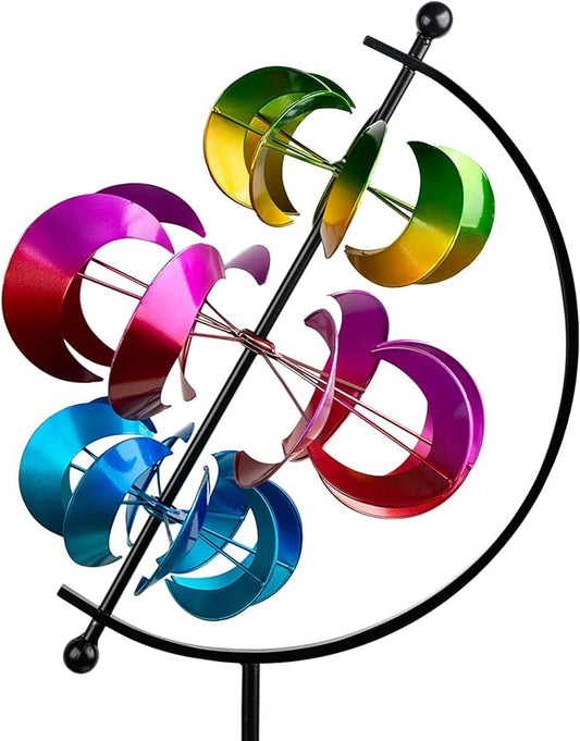 62.9" Large Wind Spinner Outdoor Decor, Garden Art with Metal Stake, Resistant for Yard, Patio and Lawn-CasaMuseHome