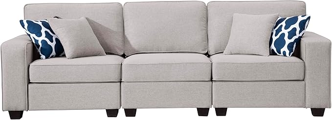 L Lengend Vansen Modular Sectional Sofa U Shaped Couch with Ottoman Modern Reversible Corner Sectional Couch for Living Room (Light Grey, 2+3)-CasaMuseHome