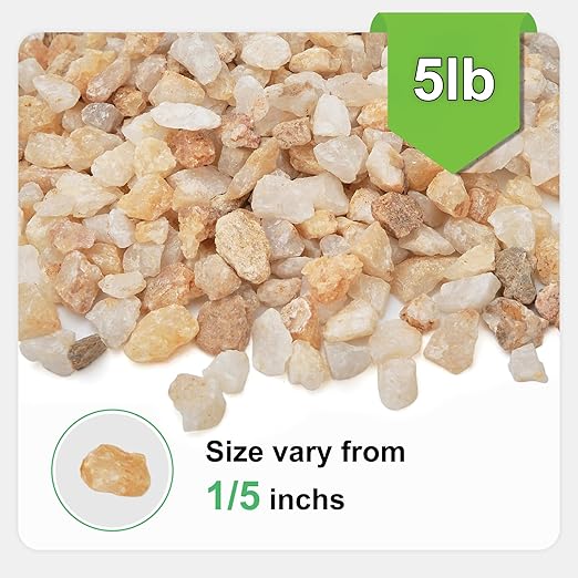 5 lbs Coarse Silica Sand for Indoor Plants, 1/5 Inch Natural Decorative Gravel for Vases, Aquariums, Terrarium, Fish Tank, Drainage Rocks for Potted Plants, Bamboo, Succulent, Crafts, Cactus-CasaMuseHome