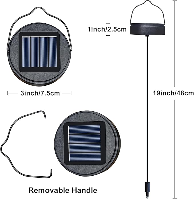 AA 600Mah Solar Light Replacement Top Parts for Solar Outdoor Lantern, Waterproof LED Lights for Yard, Garden, Patio Decor DIY Gifts (1Pack)-CasaMuseHome