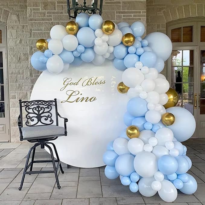 130pcs Light Blue Balloons Different Sizes 18" 12" 10" 5" Baby Blue Balloons for Boys Girls Birthday Baby Shower Gender Reveal Wedding Children's Day Decorations-CasaMuseHome