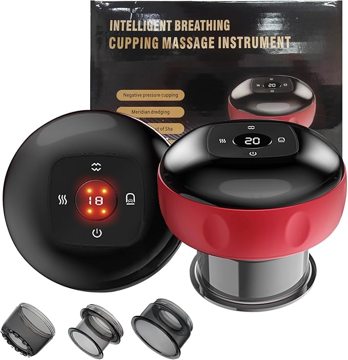 5-in-1 Smart Dynamic Cupping Therapy Set, Smart Cupping Therapy Massager, 12 Levels of Suction Strength and Temperature Control for Targeted Pain Relief, Knots, Aches, Portable Cupping Kit-CasaMuseHome