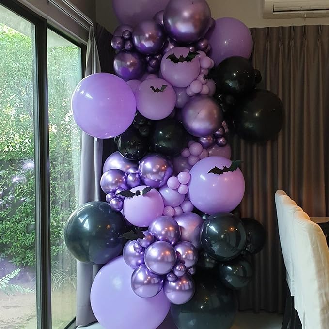 130pcs Purple Balloons Different Sizes 18" 12" 10" 5" Party Latex Balloons for Birthday Baby Shower Halloween Wedding Valentine's Day Party Bachelorette Decorations-CasaMuseHome