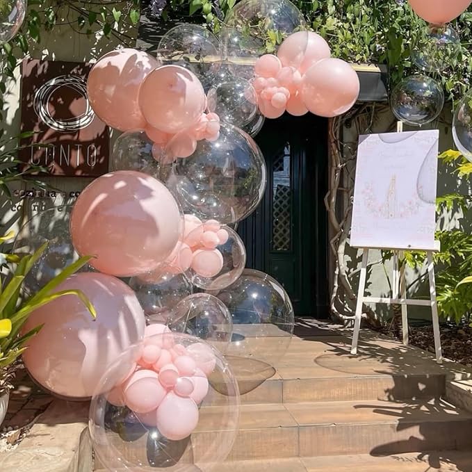130pcs Clear Balloons Different Sizes 18" 12" 10" 5" Transparent Latex Balloon Garland Arch Kit for Birthday Baby Shower Graduation Wedding Gender Reveal Anniversary Party Decorations-CasaMuseHome