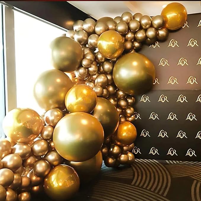 130pcs Metallic Gold Balloons Different Sizes 18" 12" 10" 5" Party Latex Balloons for Birthday Graduation Baby Shower Wedding Anniversary New Year Party Decorations-CasaMuseHome