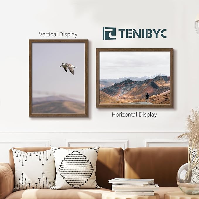 18x24 Poster Frame 3 Pack - Brown Woodgrain, Wood Picture frame, Gallery Picture Frame - Wall Hanging-CasaMuseHome