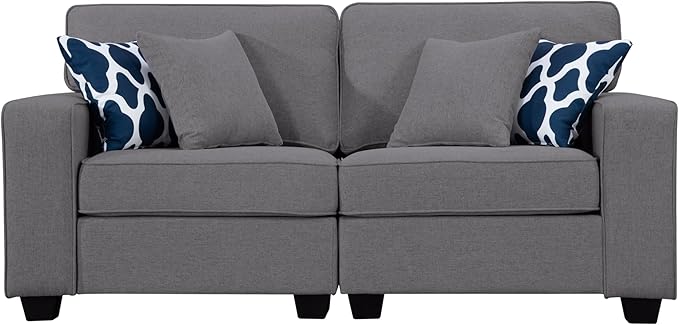 L Lengend Vansen Modular Sectional Sofa U Shaped Couch with Ottoman Modern Reversible Corner Sectional Couch for Living Room (Dark Grey, 2+3 with Ottoman)-CasaMuseHome