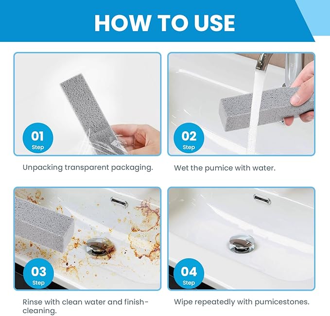 14 Pack Pumice Stone for Toilet Bowl Cleaning, Powerfully Cleans Hard Water Rings, for Cleaning Toilets, Bathtubs, Grills, Swimming Pools, Sinks-CasaMuseHome