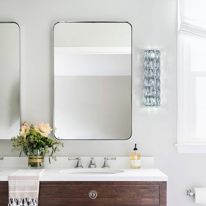 6 Layer Chrome Crystal Wall Sconce, Modern Wall Lamp Light Fixture for Bathroom Vanity, Stairway, Kitchen, Living Room, Bedroom, Hallway-CasaMuseHome