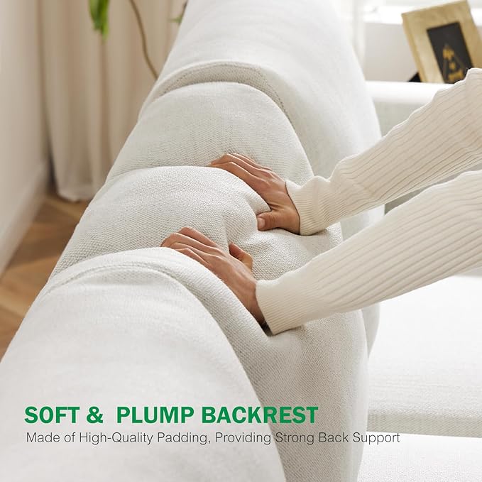 38.5 Oversized Accent Chair with Storage Beige, Single Modern Accent Sofa Chair with Arms for Apartment Living Room Linen(21" Deep Seat)-CasaMuseHome