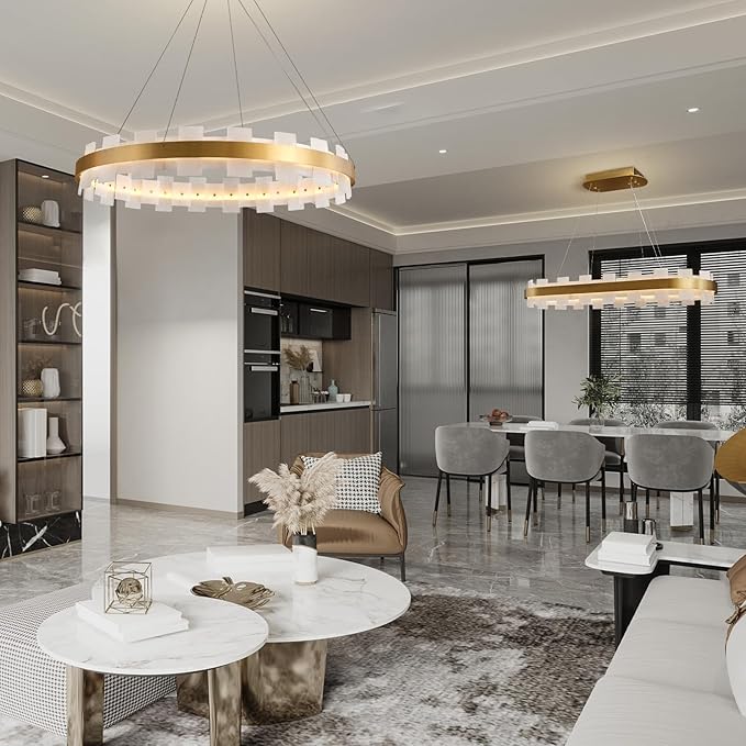 37.4" Natural Spanish Alabaster Rectangle Chandelier, Adjustable Luxury Ceiling Light for Dining Room Over Table, Kitchen Island, Modern Marble Chandeliers for Bedroom, Foyer, Entryway-CasaMuseHome