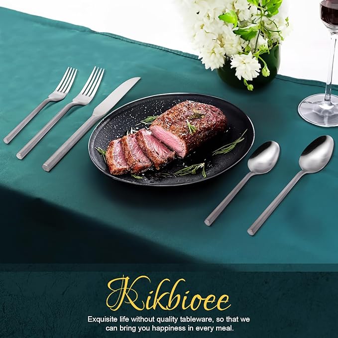 20 Piece Stainless Steel Silverware Set, Handle Flatware, Modern Matte Finish Cutlery Set, Service for 4, Dishwasher Safe-CasaMuseHome