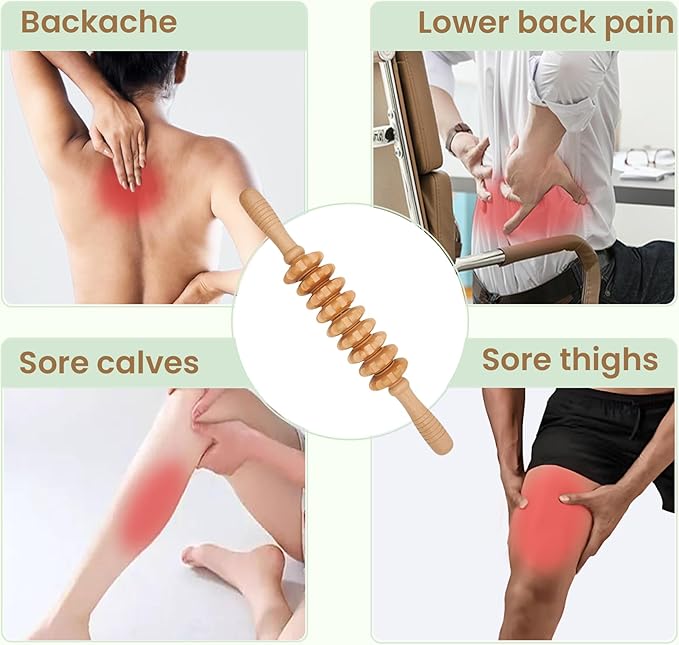 3Pcs Wooden Massage Tools，Lymphatic Drainage Massager ，Maderoterapia Kit for Deep Tissue，Muscle Pain Relief, Anti-Cellulite，Body Sculpting & Shaping，Foot Roller for Plantar Fasciitis-CasaMuseHome
