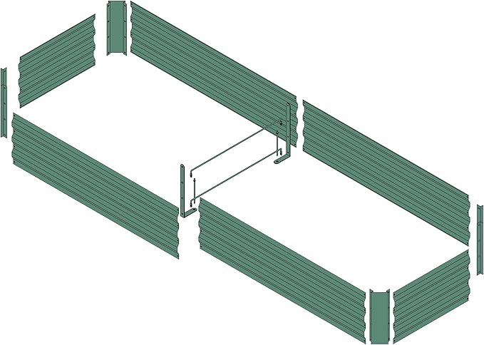 8x2x1ft Metal Raised Garden Bed Kit，Galvanized Garden Bed Box for Vegetables, Flowers, Herbs, and Succulents,120 Gallon Capacity - Green-CasaMuseHome
