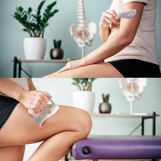 3-in-1 Stainless Steel Muscle Scraper Tool Set – Gua Sha & Physical Therapy Tools for Deep Tissue Massage, Myofascial Release, Muscle Knot Relief & Pain Reduction-CasaMuseHome