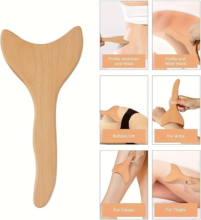 7-in-1 Lymphatic Drainage Massager Set，Wood Therapy & Cellulite Massager Tools for Gua Sha, Full Body Meridian Detox (Face/Head/Waist/Legs)，Maderotherapie Outils for Body Sculpting, lymphatic roller-CasaMuseHome