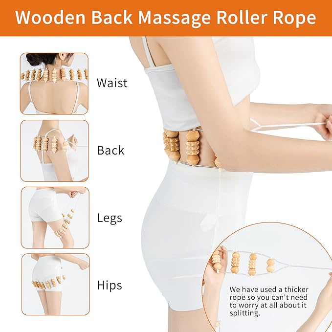7 Pack Wood Therapy Massage Tools for Body Shaping Set, Cellulite Massager,Maderoterapia Kit Colombiana, Lymphatic Drainage Massager Tools for Neck Back Waist Pain Relief-CasaMuseHome