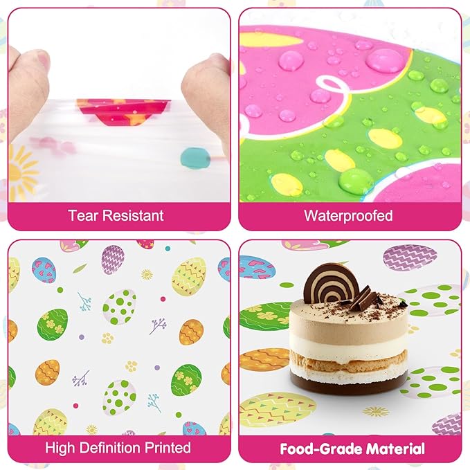 2 Pack Easter Tablecloth - Colorful Easter Eggs Table Cloth, Plastic Disposable Rectangle Spring Easters Egg Table Cover for Easters Tables Decorations and Party Supplies Decor Favors, 108 x 54 Inch-CasaMuseHome