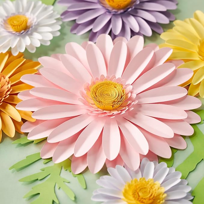 3D Paper Flowers Decorations for Wall, Large Daisy Paper Flowers for Bulletin Board, Wedding, Baby Shower, Tea Party, Classroom, Bedroom Decor-CasaMuseHome