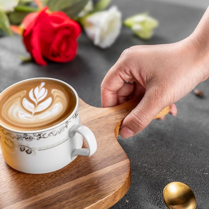 Acacia Wood Cutting Board - Wooden Kitchen Cutting Board for Meat, Cheese, Bread,Vegetables &Fruits- Charcuterie Board Cheese Serving Board with Handle,12" x 7”-CasaMuseHome