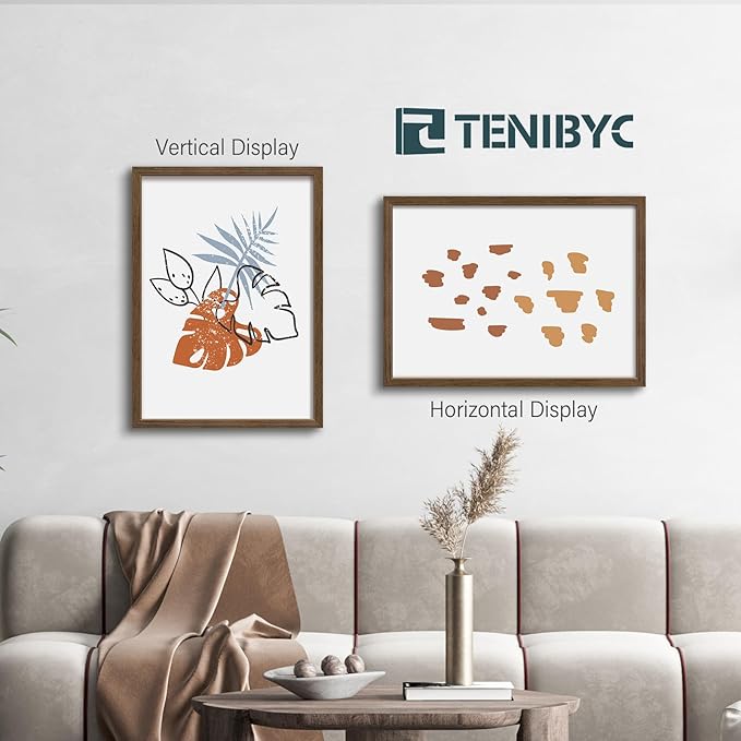 20x28 Picture Frame Set of 3 - Brown Woodgrain, Wood Poster Frame, Gallery Frame - Wall Hanging-CasaMuseHome