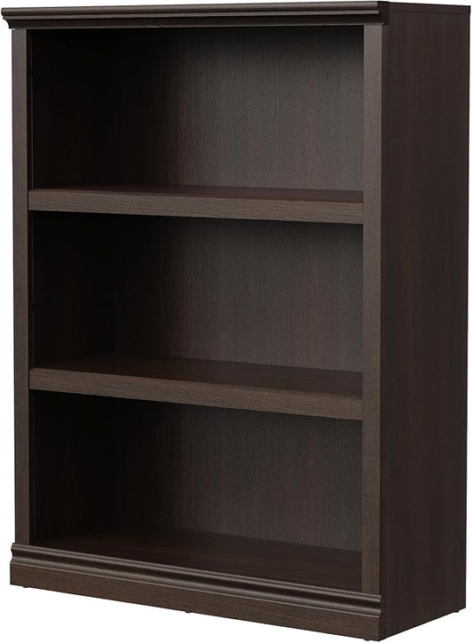 43 in Tall Bookcase, 3-Tier Bookshelf Open Storage, 33 inch Wide Floor Standing Indoor Furniture, Book Cases for Home School Library Office Bedroom Kids, Dark Cherry 3 Tiers-CasaMuseHome
