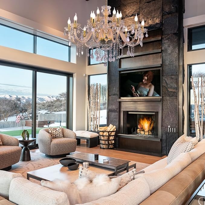 18-Light Double-Layer Crystal Chandelier for Living Room Gold Ceiling Pendant Light Fixtures with K9 Crystal Modern Luxury Lighting for Dining Room, Bedroom, Kitchen-CasaMuseHome