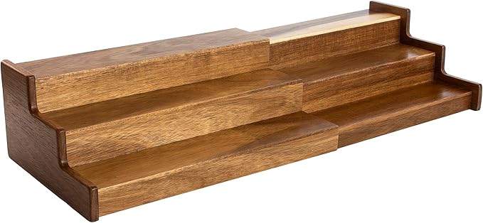Acacia Wood 3 Tiered Spice Rack, 3 Tier Spice Organizer for Cabinet or Kitchen-CasaMuseHome
