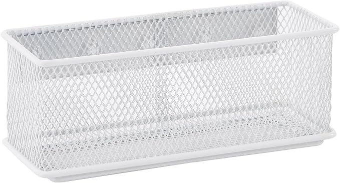 6.29"x2.28"x2.48" Magnetic Basket for Whiteboard White Magnetic Basket for Fridge Magnetic Organizer Holder with 5 Strong Magnets Magnetic Holder for Refrigerator Locker-CasaMuseHome