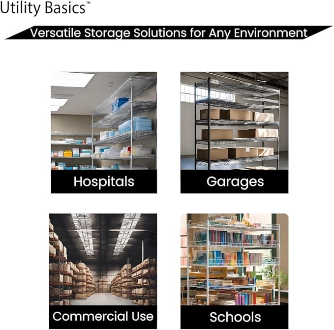 60"x18"x72" Chrome Premium Metal Steel Wire Shelving 4-Tier NSF 3200 LBS MAX Capacity Heavy Duty Storage Rack for Garages, Commercial Spaces, Hospitals, & Schools w/Premium Wheels-CasaMuseHome