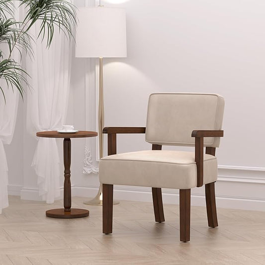 Accent Chair, PU Leather Chair for Living Room Oversized Armchair with Soft Seat and Armrests for Bedroom Dinning Reading Waiting Room (One Chair)-CasaMuseHome