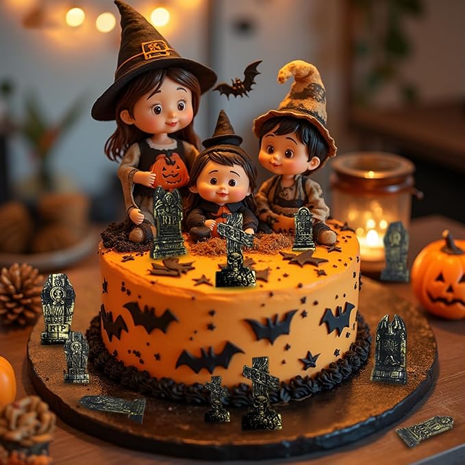 20Pcs Halloween Mini Tombstones Figurines, Plastic Miniature Tombstones Set Mini Gravestones Halloween Decorations for Miniature Graveyard Scene Haunted House DIY Crafts-CasaMuseHome