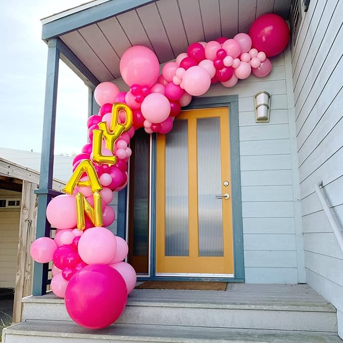 130pcs Hot Pink Balloons Different Sizes 18" 12" 10" 5" Dark Pink Balloons for Birthday Graduation Baby Shower Wedding Anniversary Princess Theme Party Valentine's Day Decorations-CasaMuseHome