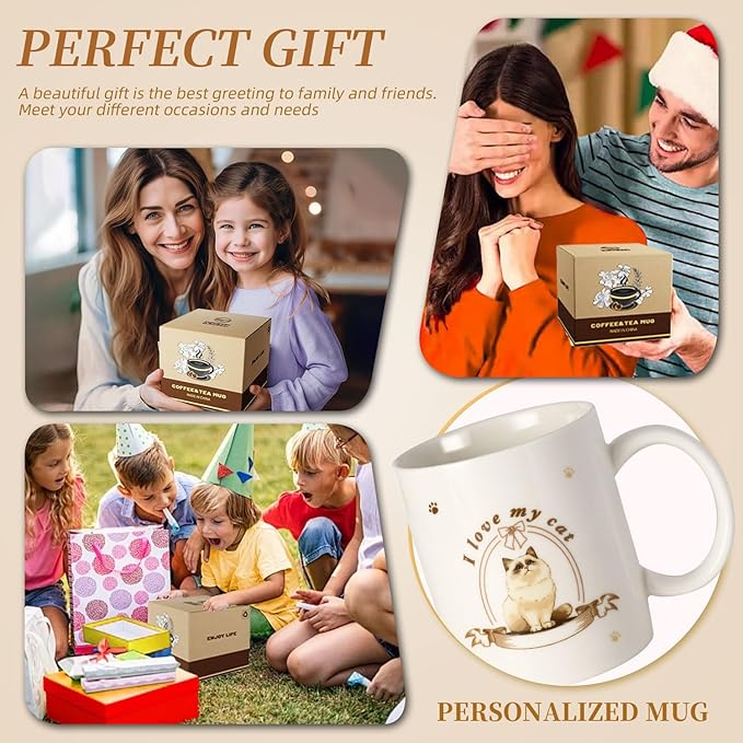 12Oz Cute Ragdoll Cat White Ceramic Mug, Mug for Daily Coffee and Tea, Lead-free Microwave and Dishwasher Safe Coffee Mug, Perfect gifts for Cat Lovers-CasaMuseHome